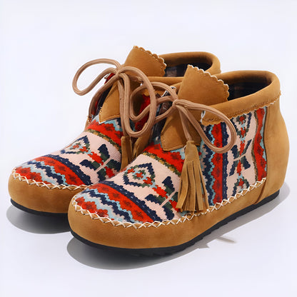 Mocassins Signature Style Amérindien à Motifs Ethniques