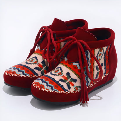 Mocassins Signature Style Amérindien à Motifs Ethniques