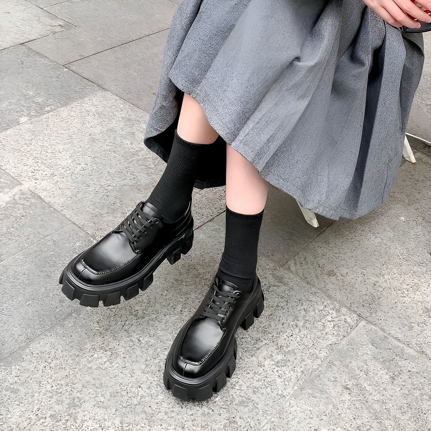 Nova Mocassins plateforme cuir végan style britannique