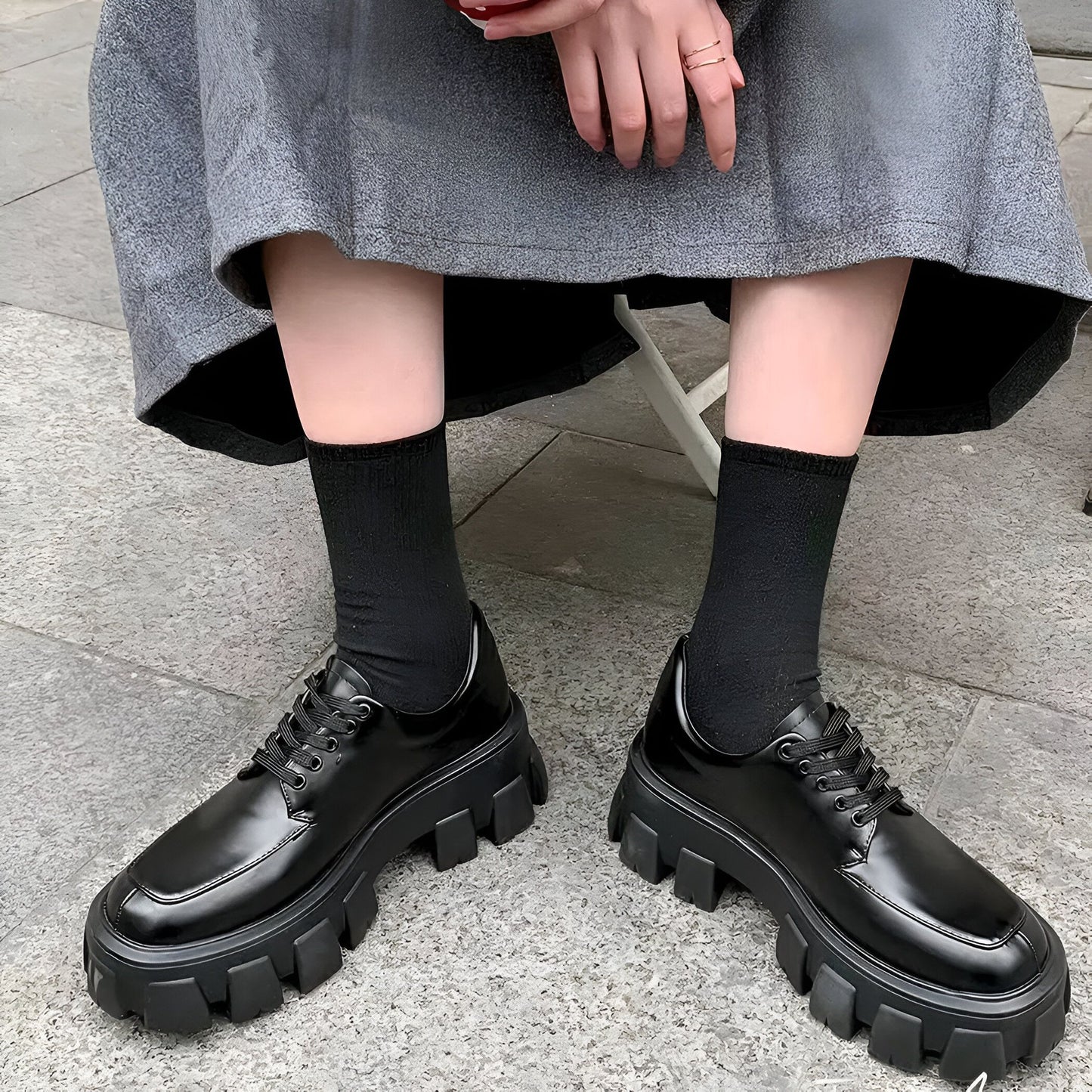 Nova Mocassins plateforme cuir végan style britannique