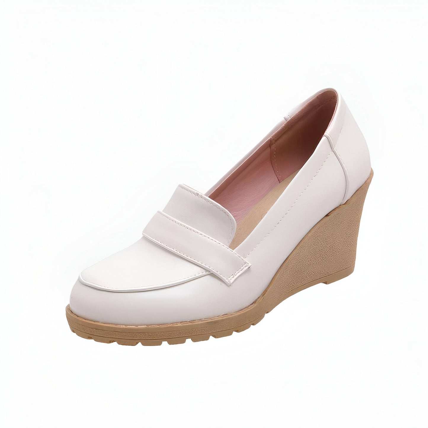 Luxe Mocassins Femme — Talons Compensés Élégants