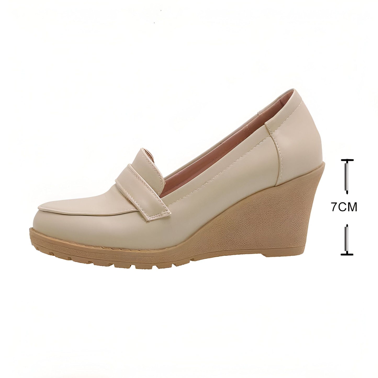 Luxe Mocassins Femme — Talons Compensés Élégants
