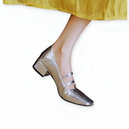 NovaStep Mocassins Femme Élégants à Talon Carré