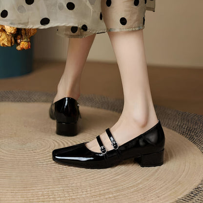 NovaStep Mocassins Femme Élégants à Talon Carré