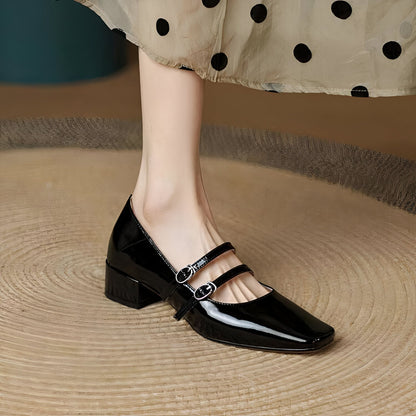 NovaStep Mocassins Femme Élégants à Talon Carré