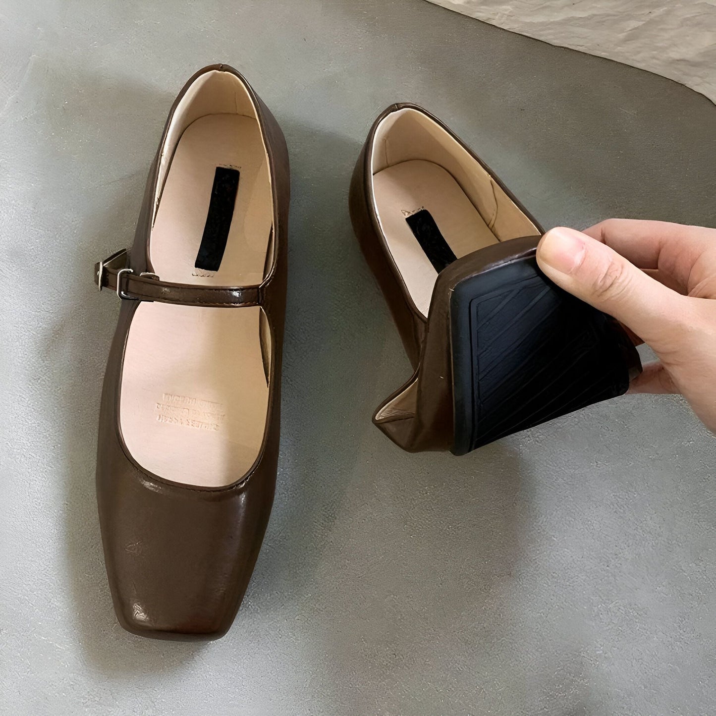 LunaBrand Mocassins Ballerines à Bride Bout Carré