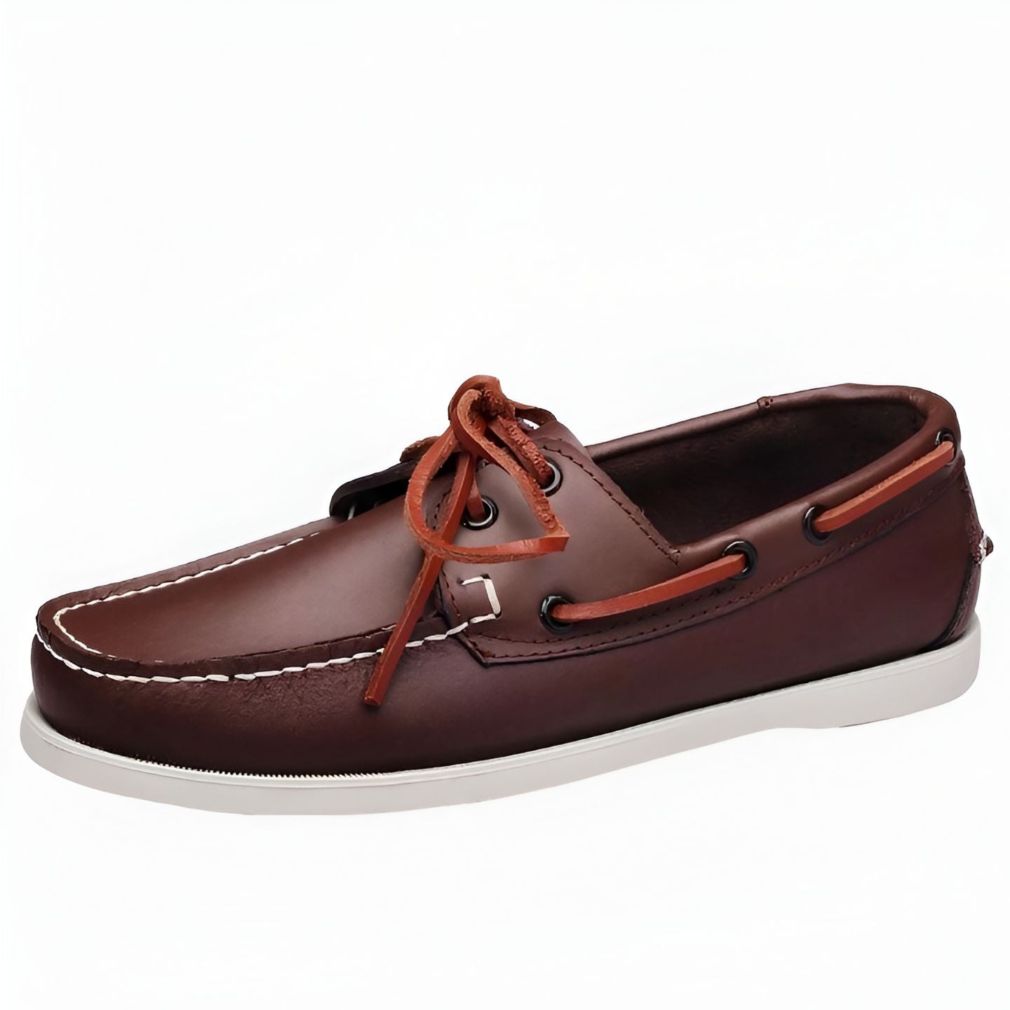 Nova Mocassins Bateau Cuir Véritable Homme à Lacets