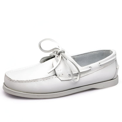 Nova Mocassins Bateau Cuir Véritable Homme à Lacets