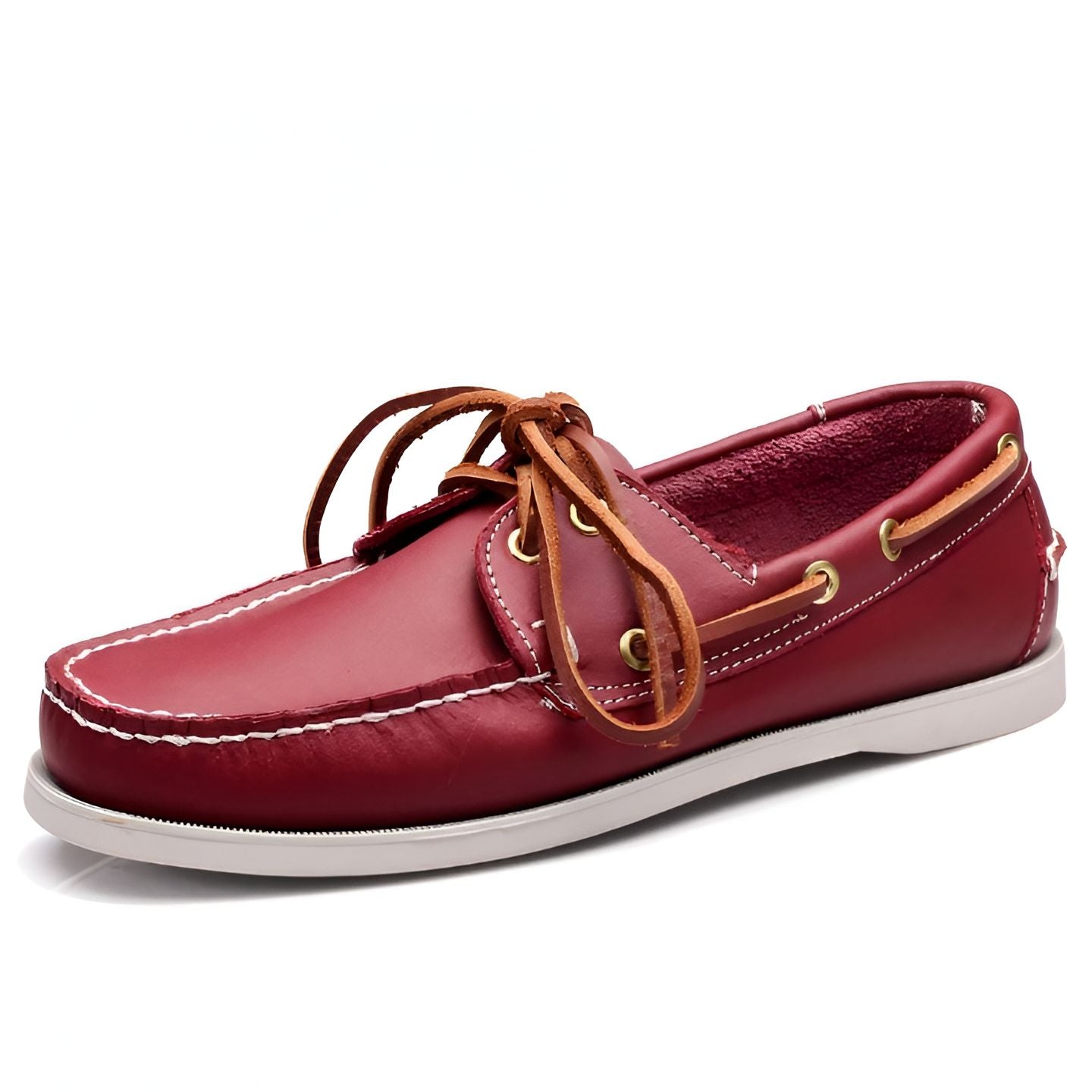 Nova Mocassins Bateau Cuir Véritable Homme à Lacets