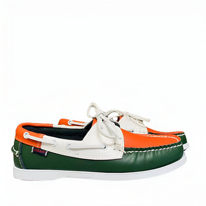 Nova Mocassins Bateau Homme Orange Tricolore