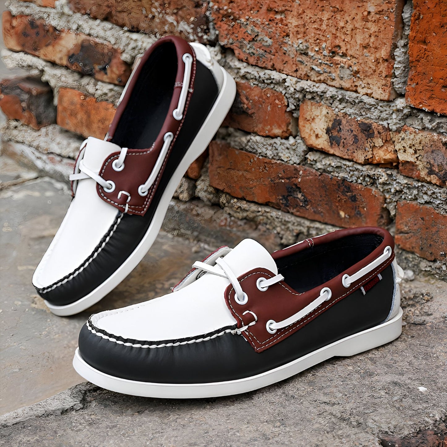 NovaTread Mocassins Cuir Homme Tricolores