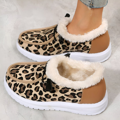 Mocassins Femme Léopard Douillet Cuir Végan - Atelier