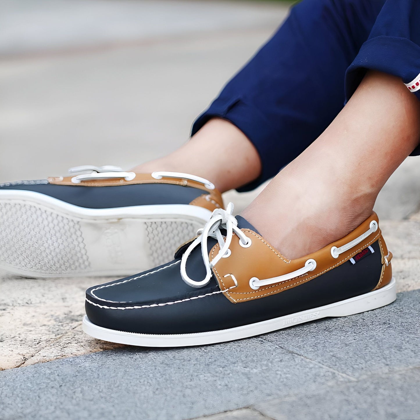 LuxeLine Mocassins Bateau Homme Similicuir Décontractés