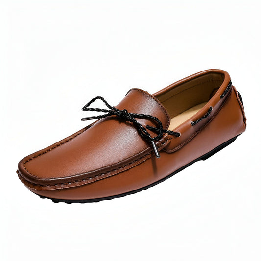 LuxeX Mocassins bateau homme aspect cuir vintage