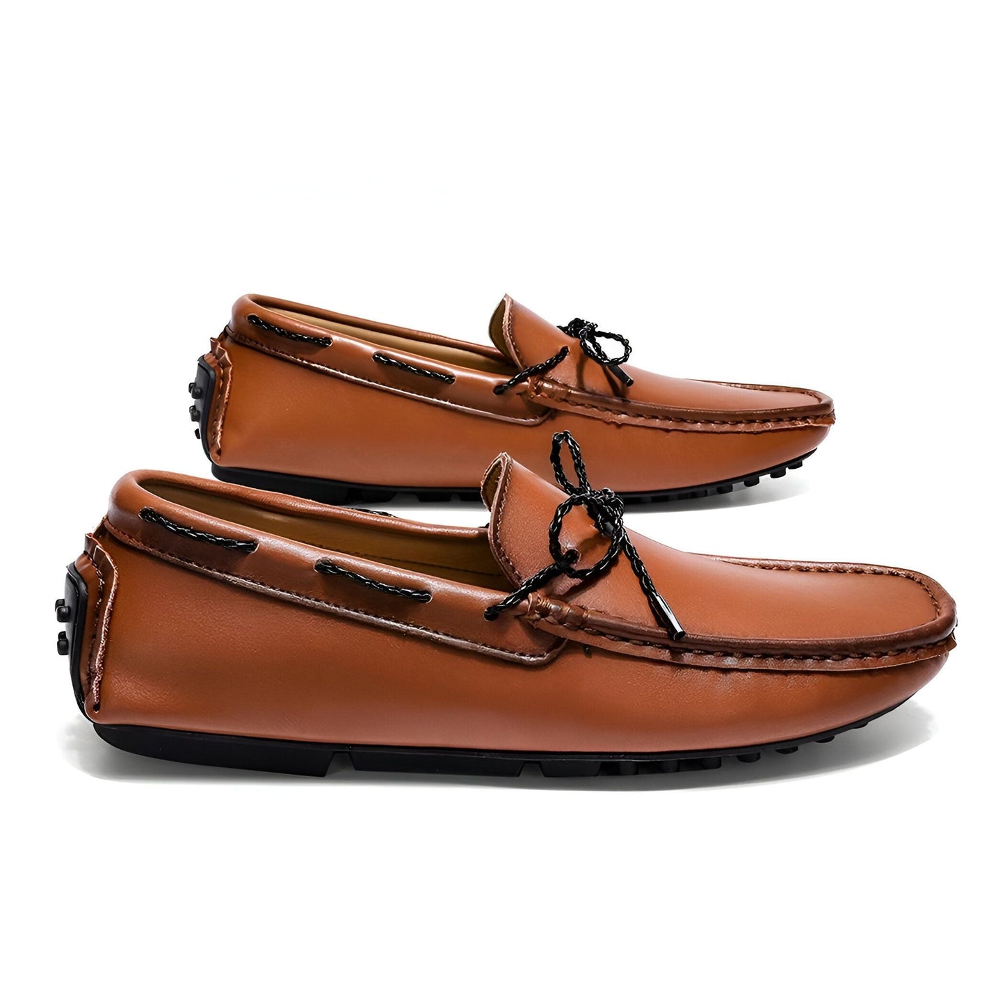 LuxeX Mocassins bateau homme aspect cuir vintage