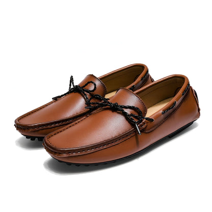 LuxeX Mocassins bateau homme aspect cuir vintage