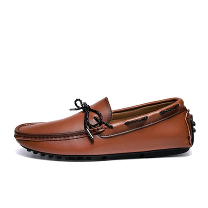 LuxeX Mocassins bateau homme aspect cuir vintage