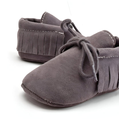 LuxeKids Mocassins Bébé Souples à Franges et Lacets