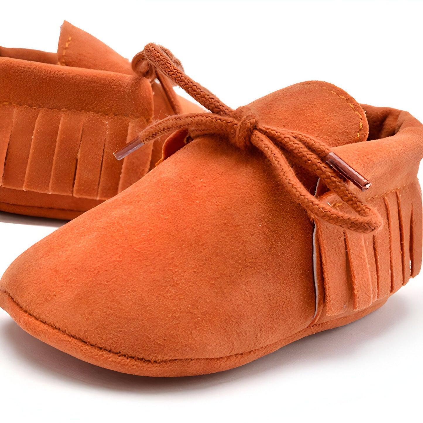 LuxeKids Mocassins Bébé Souples à Franges et Lacets