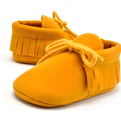LuxeKids Mocassins Bébé Souples à Franges et Lacets