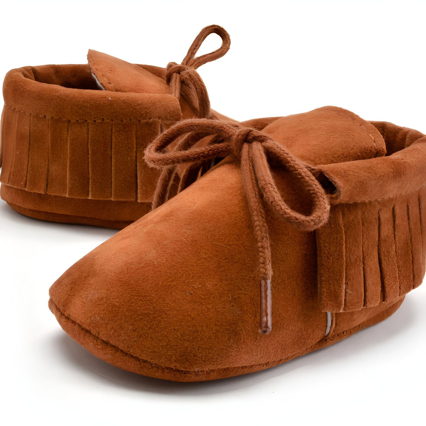LuxeKids Mocassins Bébé Souples à Franges et Lacets