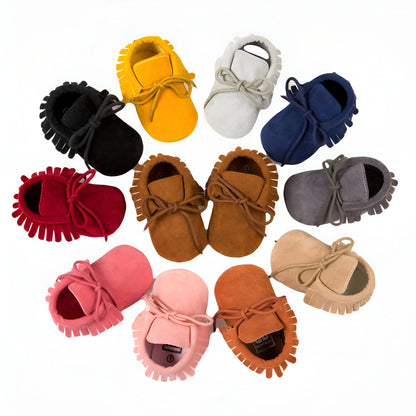 LuxeKids Mocassins Bébé Souples à Franges et Lacets