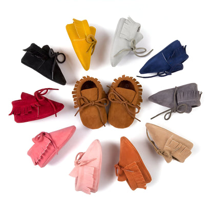 LuxeKids Mocassins Bébé Souples à Franges et Lacets