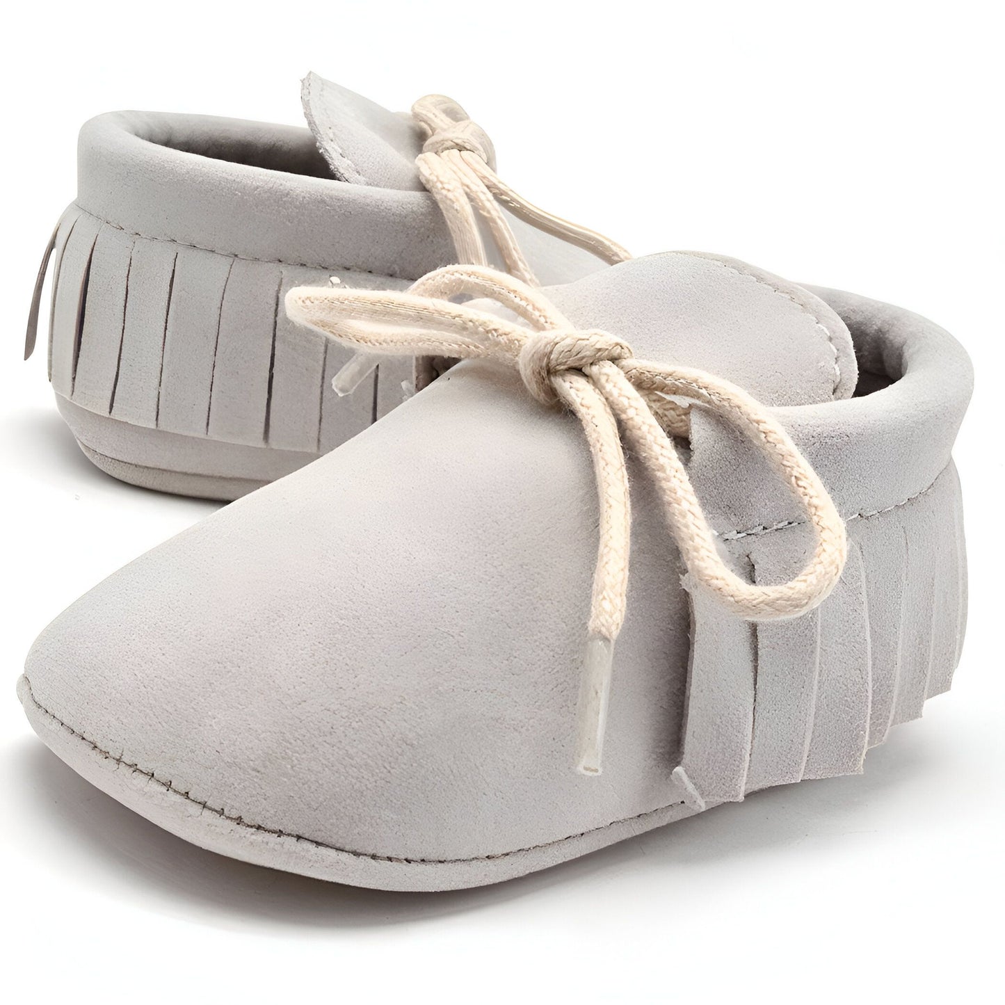 LuxeKids Mocassins Bébé Souples à Franges et Lacets