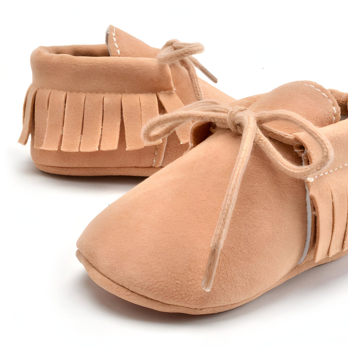 LuxeKids Mocassins Bébé Souples à Franges et Lacets