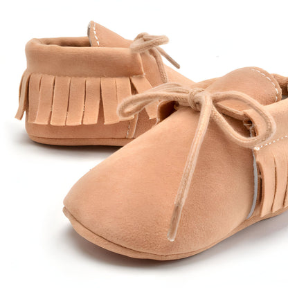 LuxeKids Mocassins Bébé Souples à Franges et Lacets