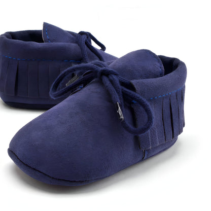 LuxeKids Mocassins Bébé Souples à Franges et Lacets