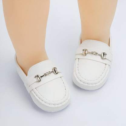 KidoLux Mocassins bébé aspect cuir, mors argenté