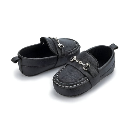 KidoLux Mocassins bébé aspect cuir, mors argenté