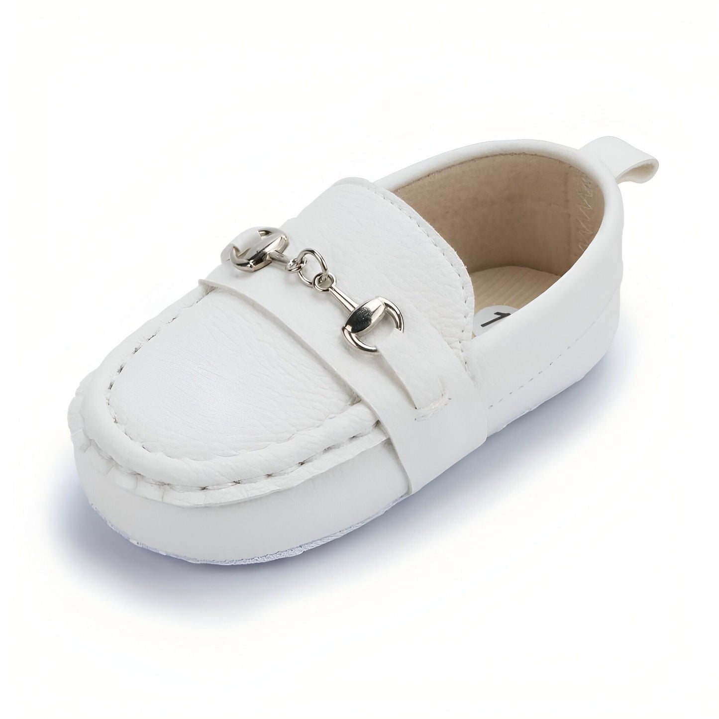 KidoLux Mocassins bébé aspect cuir, mors argenté