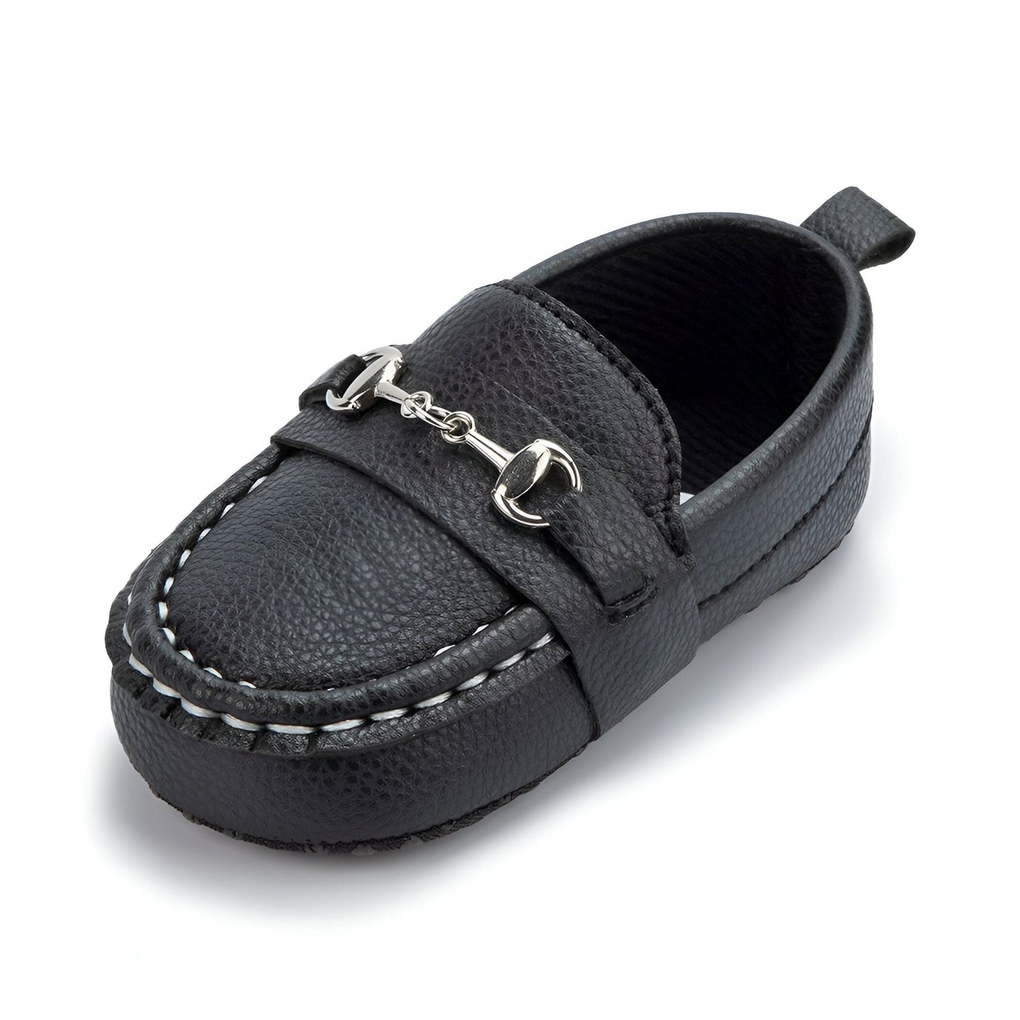 KidoLux Mocassins bébé aspect cuir, mors argenté