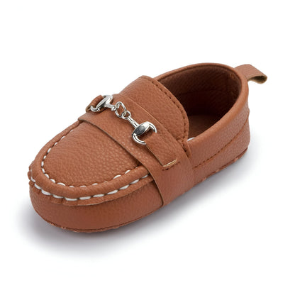 KidoLux Mocassins bébé aspect cuir, mors argenté