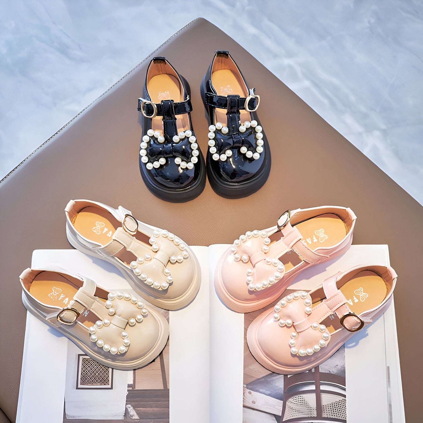 Kido Mocassins Bébé Nœud Papillon en Cuir Synthétique