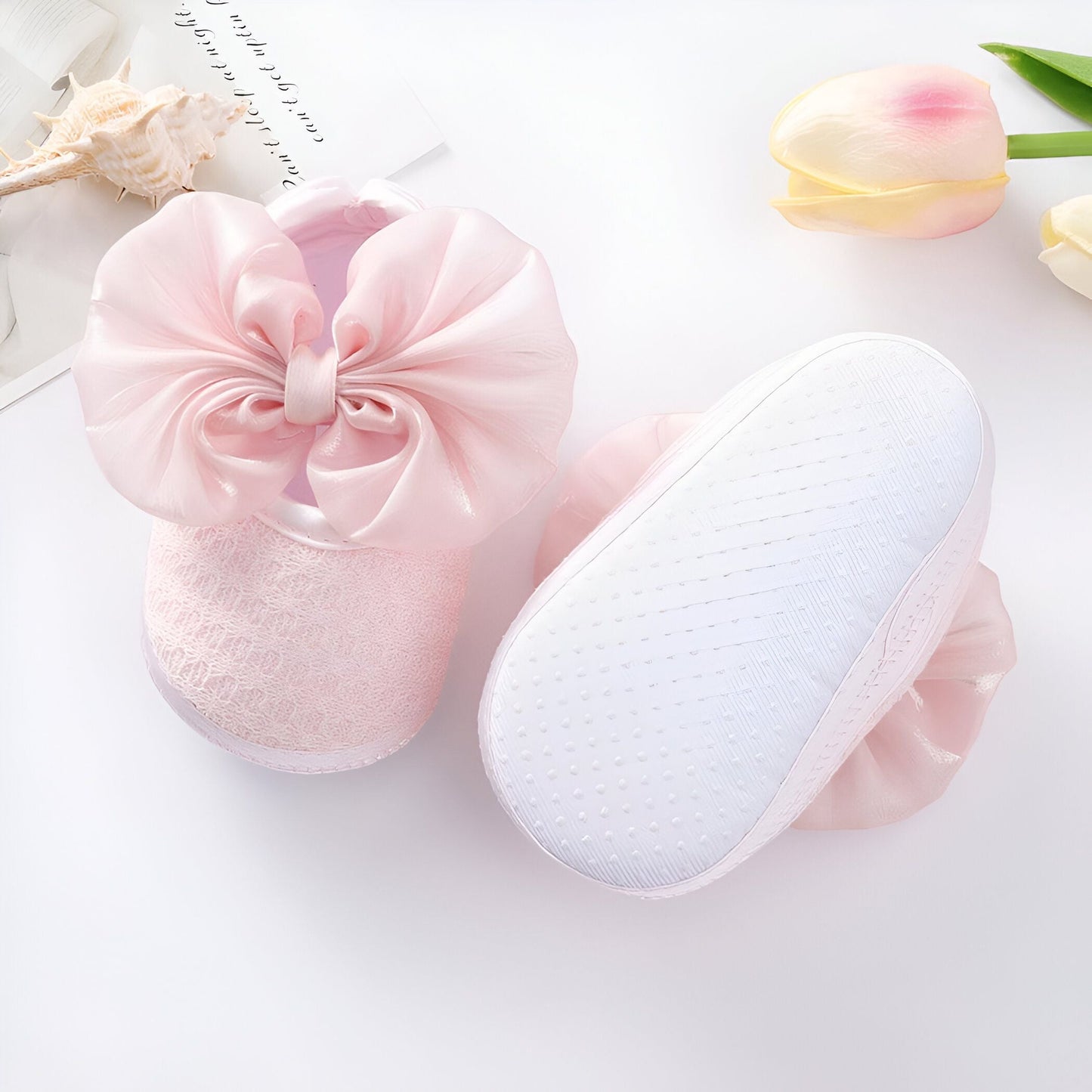 Nova Mocassins Bébé Fille Souples Nœud : Premiers Pas