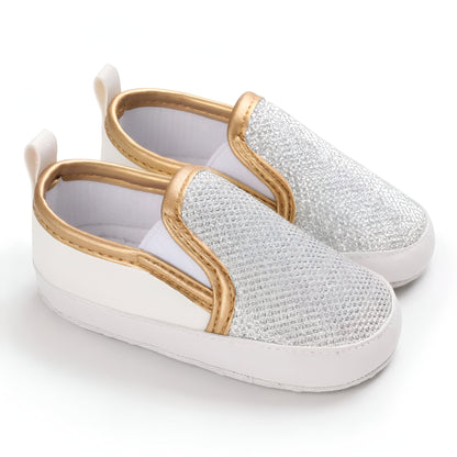 Nova Mocassins bébé fille souples paillettes faciles