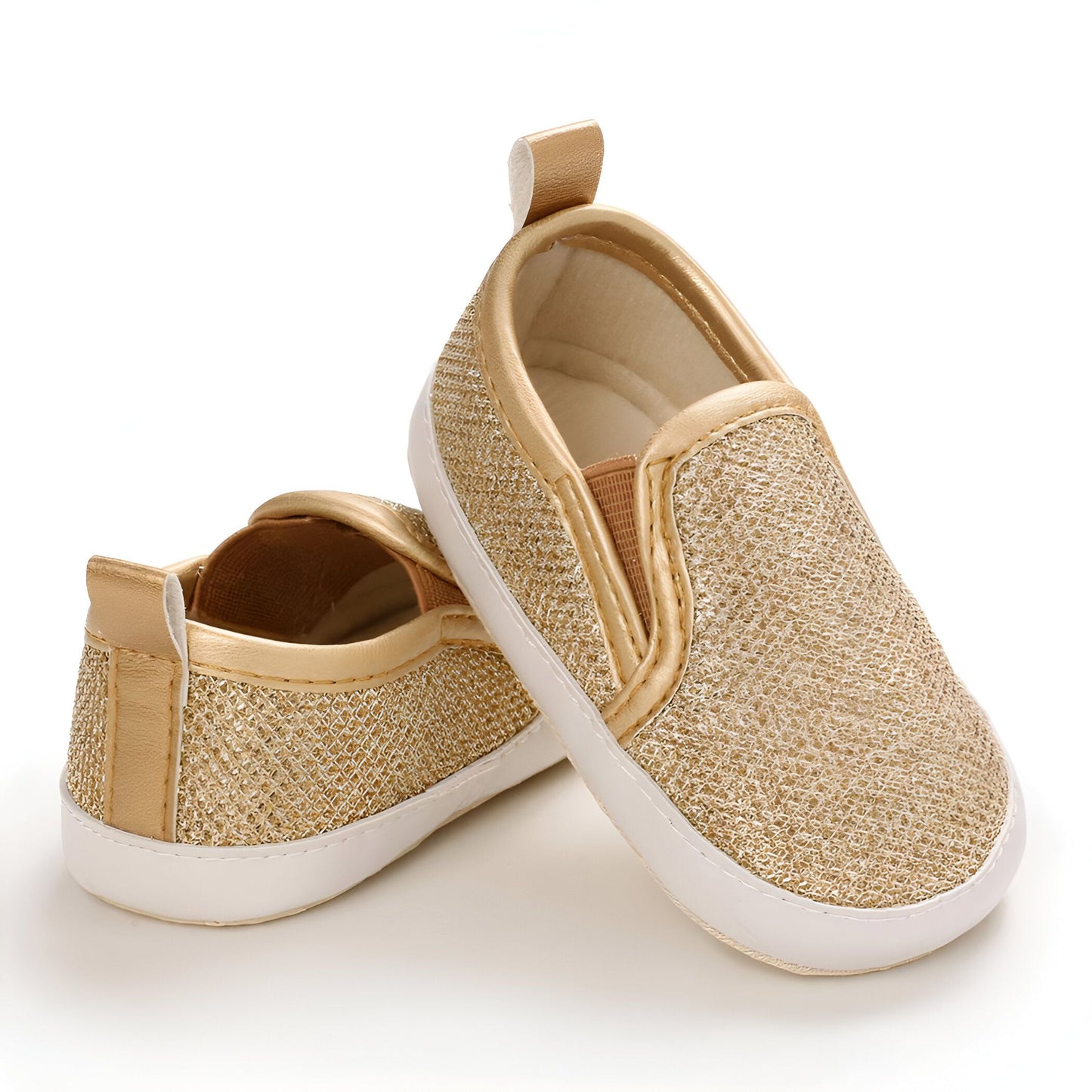 Nova Mocassins bébé fille souples paillettes faciles