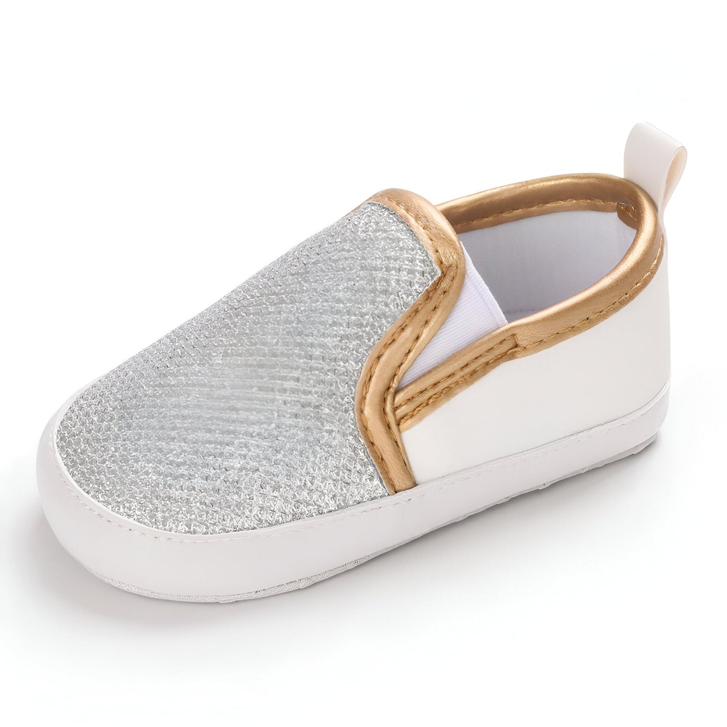 Nova Mocassins bébé fille souples paillettes faciles