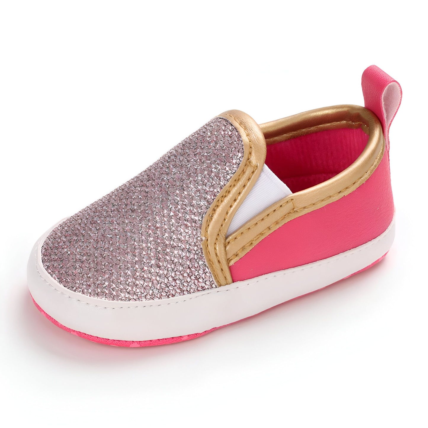 Nova Mocassins bébé fille souples paillettes faciles