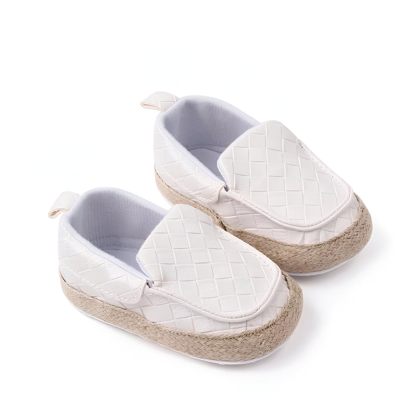 KC Mocassins bébé Garçon Cuir Végan Tressé Semelle Corde