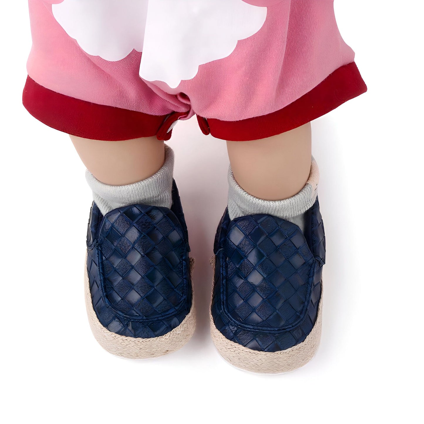 KC Mocassins bébé Garçon Cuir Végan Tressé Semelle Corde