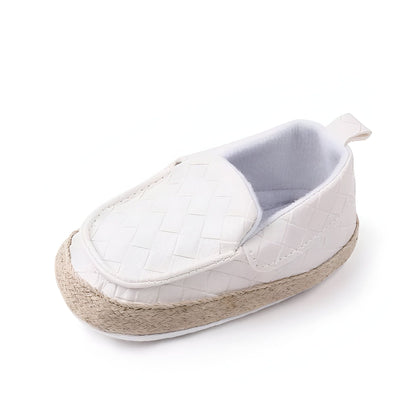 KC Mocassins bébé Garçon Cuir Végan Tressé Semelle Corde