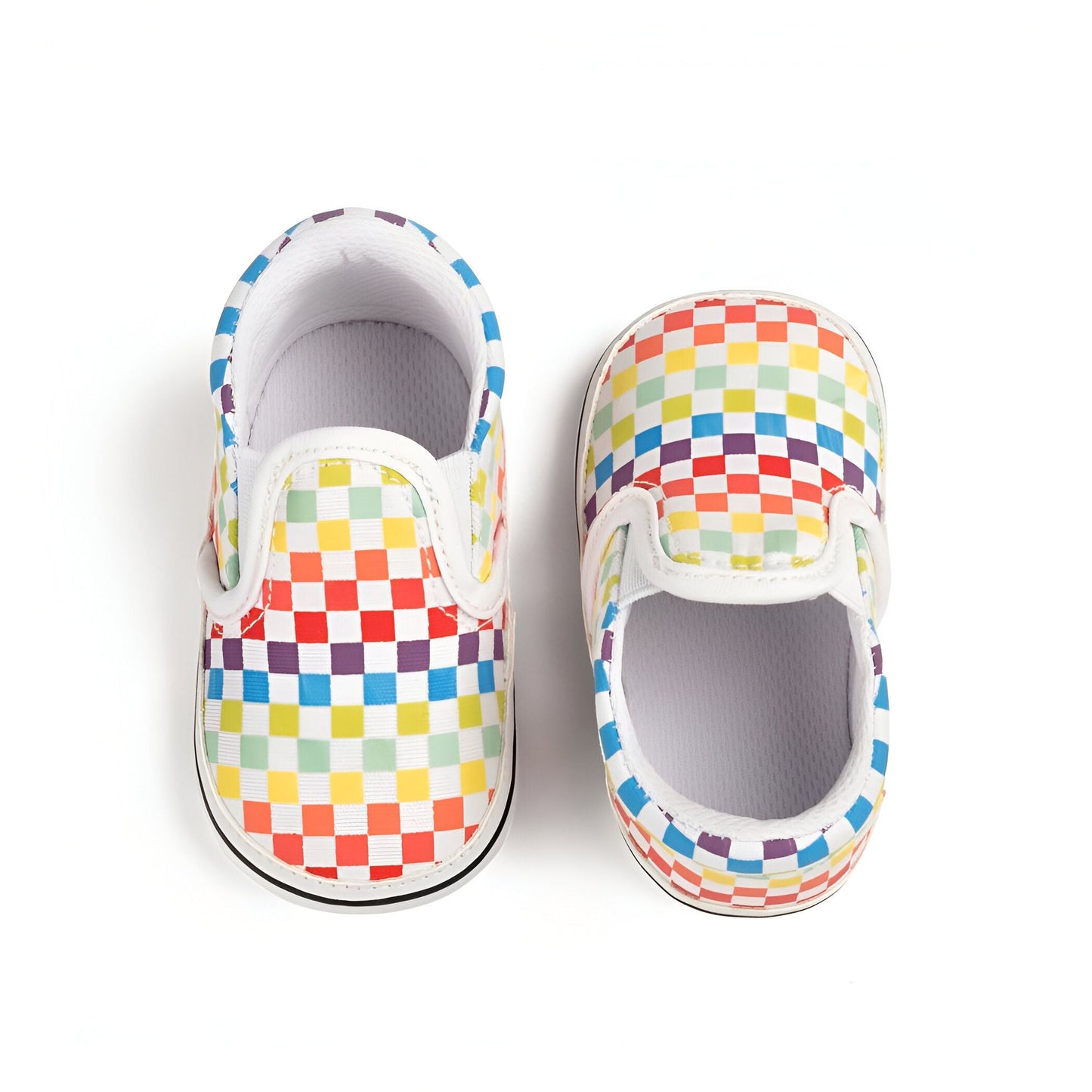 Mocassins Bébé Garçon Toile Damier Confort Bien Pensé
