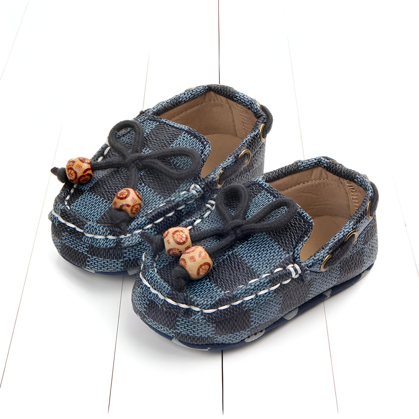 ChicBébé Mocassins Bébé Carreaux Perles Soignés