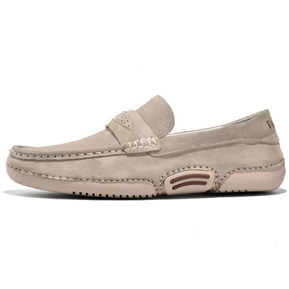LuxeStep Mocassins Homme Beige en Daim Véritable