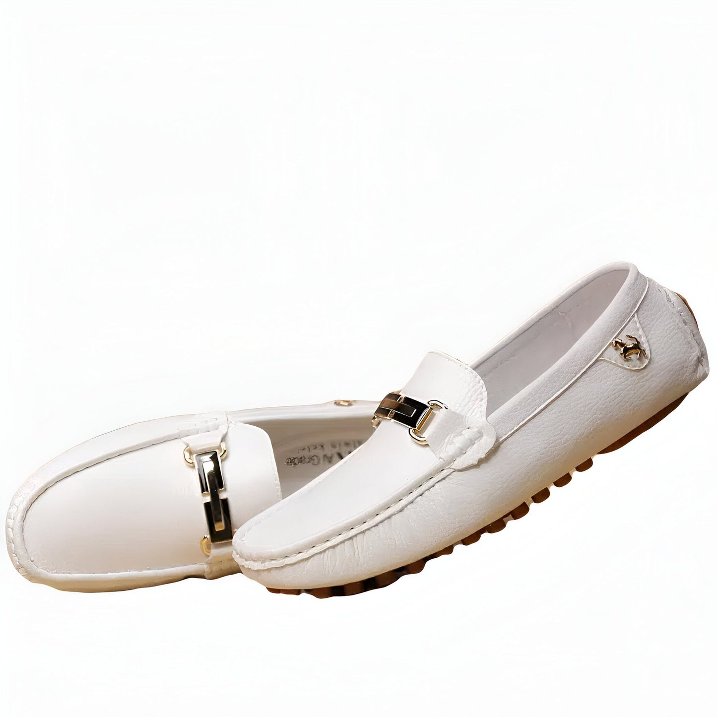 Prestige Mocassins Blancs Cuir Effet Homme Élégant