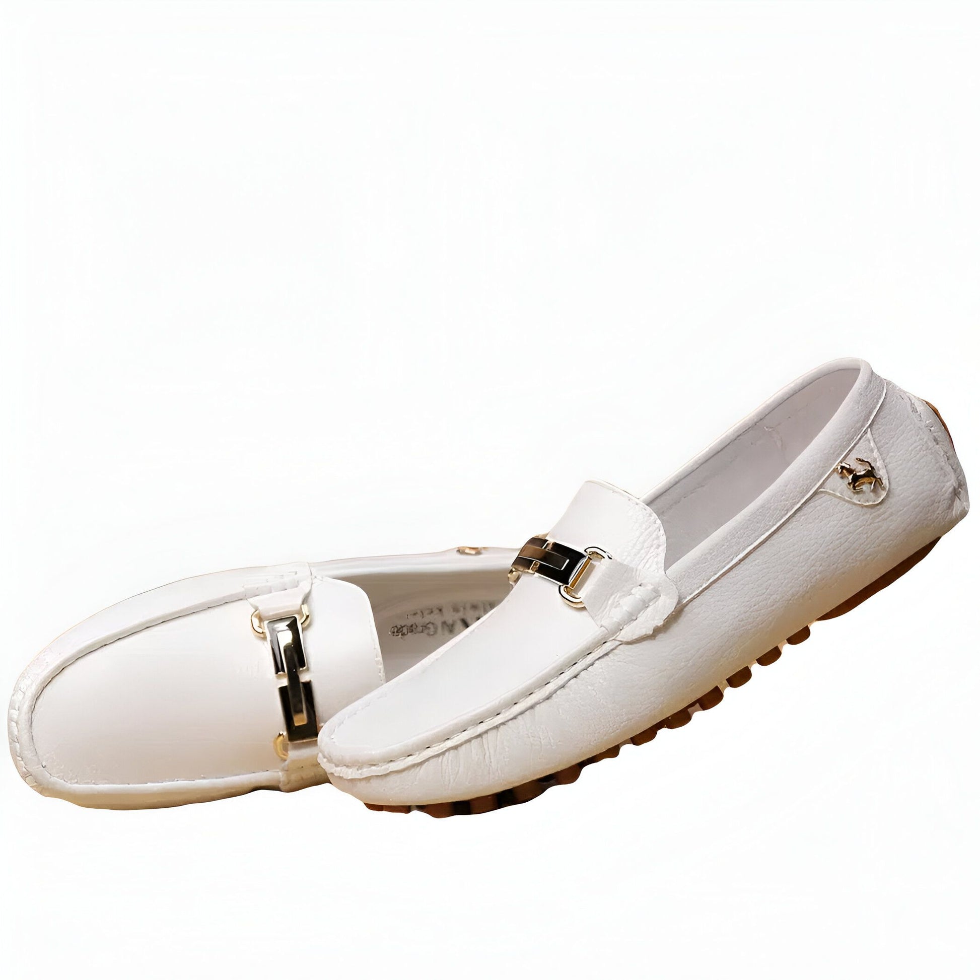 Prestige Mocassins Blancs Cuir Effet Homme Élégant